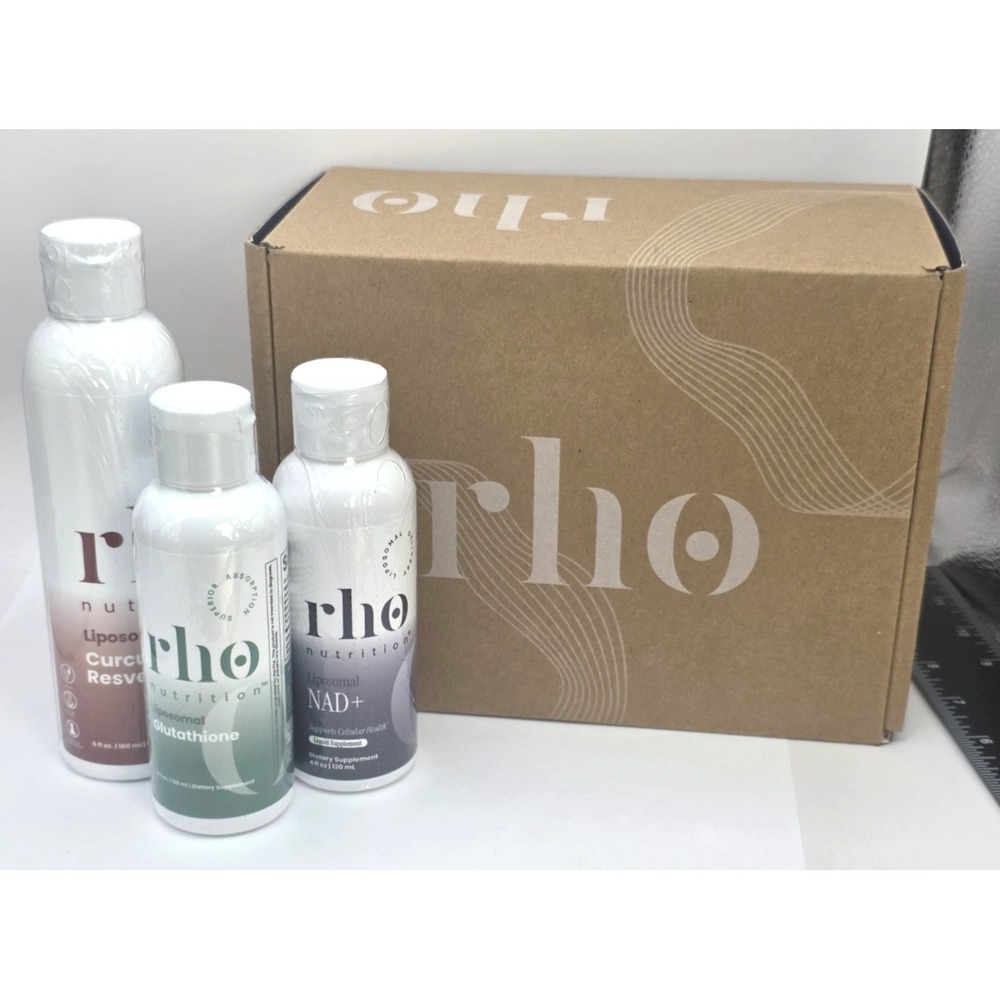 Rho Nutrition Liposomal Supplement Trio NAD+ Glutathione  Curcumin & Resveratrol